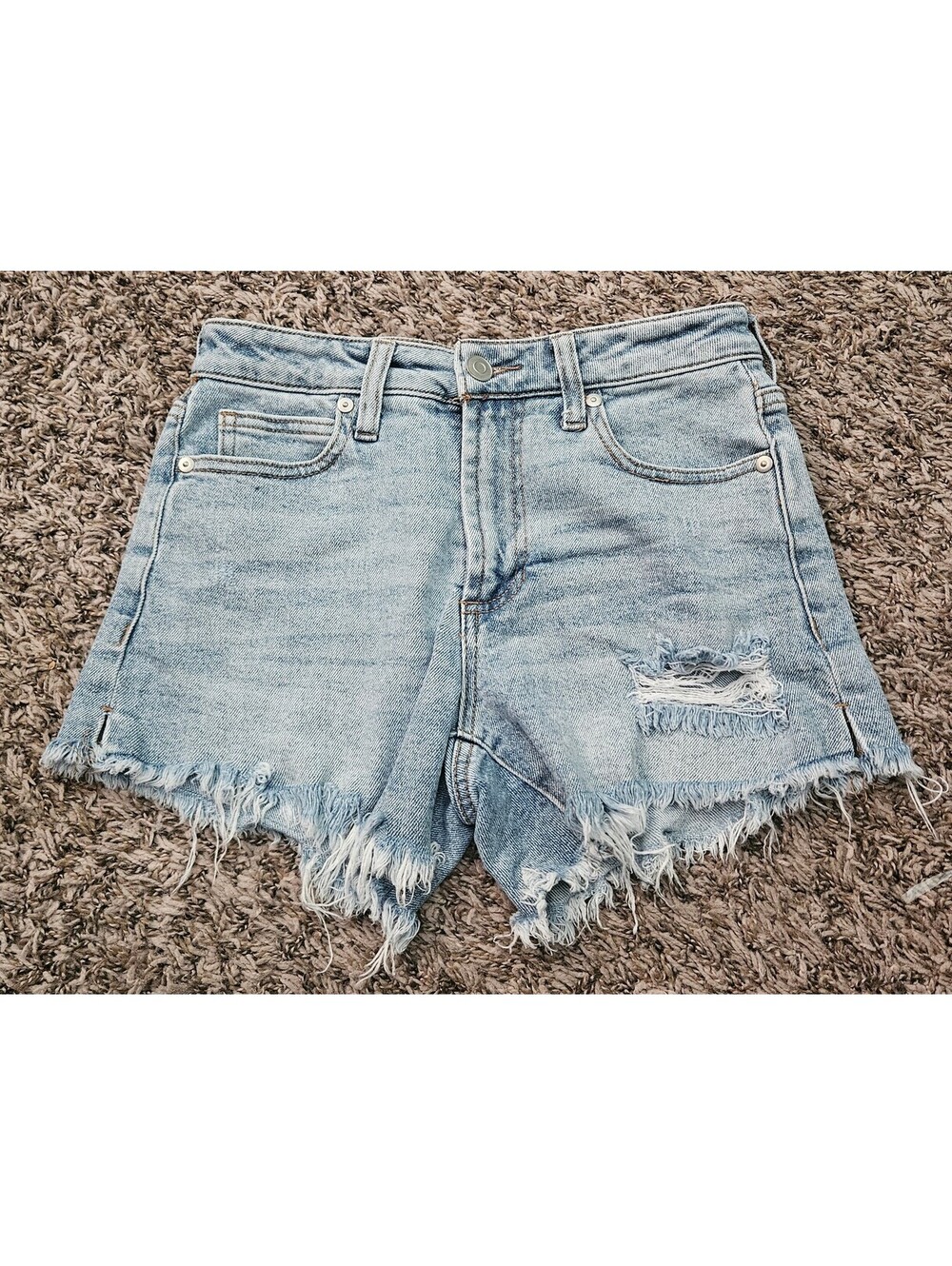 Light Wash Distressed Denim Shorts Size 0/24